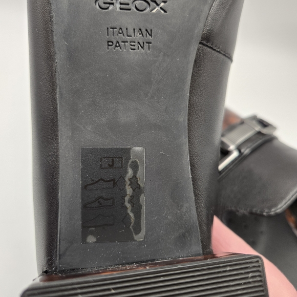 Geox Women's Black and Brown Italian Patent Leather Loafers Size 8.5 - Picture 9 of 9